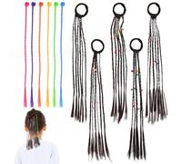 STOBAZA Set de Extensions Tressées Colorées avec Anneaux et Clips Accessoires Cheveux Synthétiques pour Fêtes Performances et Coiffures Décoratives