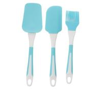 STOBAZA Set de Ustensiles Pâtisserie Silicone Bleu Spatule à Pâte Raclette Crème et Pinceau Huile pour DIY Gâteau Flexible et Résistant Facile à Nettoyer et Ranger