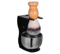 STOBAZA Set Rasage Homme Complet avec Brosse à Barbe Bol à Mousse et Support Inox Outil de Soin pour Nettoyage Facile