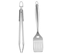 STOBAZA Set Ustensiles Barbecue INOX Pince et Spatule de Cuisine pour Grillades Extérieur Camping et Usage Domestique
