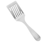 STOBAZA Spatule Acier Inoxydable à Manche Court Pelle à Tourner Métallique à Fentes Résistante Chaleur pour Cuisine pour Steaks et Œufs