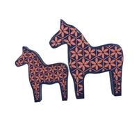 STOBAZA Statue Cheval Suédois Peint Main Figurine Solide Décoration Intérieure Polyvalente pour Salon Chambre Entrée Modèle Animal Créatif
