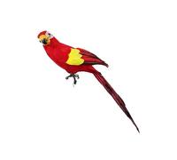 STOBAZA Statue de Perroquet Artificiel Rouge Modèle Oiseau Simulé Décoration de Jardin Maison et Bureau Ornement avec Apparence Réaliste et Plumes Naturelles