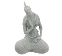 STOBAZA Statuette Bouddha Élégante Décorative en Grès, pour Aquarium | Ornement pour Bassin et Bac à Poissons, Finition Lisse, Sculpture Raffinée, Usage Bureau et Maison