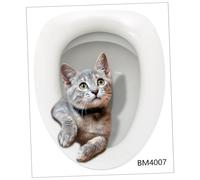 STOBAZA Sticker Wc Chat Amovible Pvc Autocollant Décoratif Adhésif Pour Toilettes Et Salle De Bain Résistant à Eau Décoration Murale Humoristique Pour Abattant Et Porte