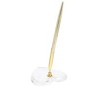 STOBAZA Stylo de Mariage Doré avec Support en Acrylique de Cœur, Écriture Fluide et Design Élégant pour Grandes Célébrations et Réceptions