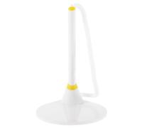 STOBAZA Stylos de Bureau Fixes Blancs 0,5mm en Plastique Résistant, Stylo Professionnel de Comptoir avec Chaîne et Support, pour Banque et Accueil, Lot de 4