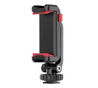 STOBAZA Support de Smartphone à Clip Double Griffe en Abs Robuste, Adaptateur Trépied Rotatif à 360° pour Téléphone Portable, Support pour Micro et Lampe Vidéo LED, Accessoire Polyvalent