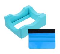 STOBAZA Support pour Gobelets en Silicone Antidérapant Bleu Lac avec Raclette Intégrée, Berceau Réutilisable pour Tasse de Bureau, Accessoire Pratique pour Décoration et Gravure, Lot de 2