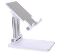 STOBAZA Support pour Smartphone Pliable de Bureau Réglable en Métal Blanc | Base Lestée Antidérapante, Usage sans Mains au Lit ou Devant la Télévision, pour Étudiants et Spectateurs