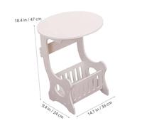 STOBAZA Table Basse Ronde Moderne avec Rangement Panier et Porte-Magazines Petite Table Appoint Blanche pour Salon Chambre Balcon Meuble Multifonctionnel Compact