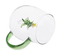 STOBAZA Tasse à Thème de Noël en Verre avec Poignée Verte, Design Étoile à Cinq Branches, Construction Robuste pour Table à Manger et Saisons Festives