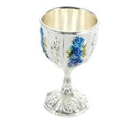STOBAZA Tasse Vintage En Fer Résistante Aux Chocs, Mini Gobelet Réutilisable Bleu Argenté, Tasse Multifonction Pour Mariage Et Fête, Accessoire Maison Pratique, Coupe à Vin Compacte Et Décorative