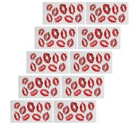 STOBAZA Tatouages Éphémères Lèvres 10 Pcs - Autocollants Waterproof Effet Réalistes Faciles à Appliquer pour Cosplay Saint-Valentin Halloween et Fêtes
