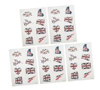 STOBAZA Tatouages Temporaires Autocollants Visage Royaume-uni 5 Pièces Drapeau Britannique Décoratifs Pratiques pour Supporters Événement Sportif