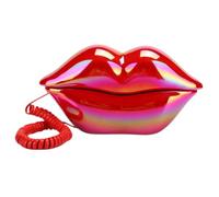 STOBAZA Téléphone Fixe Rouge à Lèvres Design Original Matériau Portable et Léger Décoration de Bureau Créative pour Cadeau Anniversaire ou Fête