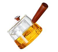 STOBAZA Théière Verre avec Infuseur Poignée Bois Résistante Haute Température Bouilloire à Thé Transparente pour Infusion Lâches et Thé Vrac Usage Quotidien et Décoration