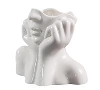 STOBAZA Vase Céramique Forme Corps Humain Décoration Artistique pour Fleurs Séchées ou Fraîches Ornement de Bureau et Salon Design Créatif Élégant