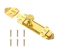 STOBAZA Verrou de Porte Coulissante Targette de Style Antique en Alliage, Serrure de Sécurité Dorée pour Portes et Fenêtres Intérieures