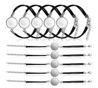 STOBOK 10 Pièces Bracelet Paramètres De Lunette Pour La Fabrication De Bijoux Ébauches De Bracelet De Sublimation Plateau De Bracelet De Lunette Faux Plateau De Base En Cuir Bracelets