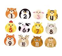 STOBOK 12feuilles Autocollants Mensuels Pour Garçon Fille Lot De Autocollantes Pour Étapes Importantes Et Nourrisson Design Simple Et Pratique