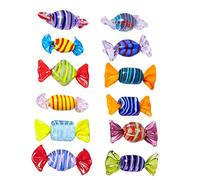 STOBOK 12Pcs Vintage Murano Style Verre Bonbons Verre Ornements de Bonbons Verre Verre Bonbons Candy Ornement Set pour La Fête de La Maison Mariage Festival de Noël Décorations (Style