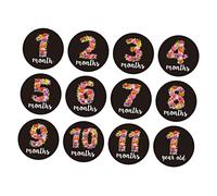 STOBOK 12pièces Autocollants Mensuels Pour Garçon Fille Lot De Forme Ronde Autocollants Pour Nourrissons Et Nouveaux-nés Pour Photos De Grossesse Et Premier Anniversaire