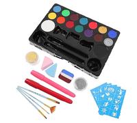 STOBOK 1ensemble Set De Peinture De Visage Portable Peinture Cosmétique Aquatique Pour Halloween Carnaval Fête Kit Complet Avec Pinceaux Mat Pour Artistiques