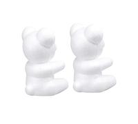 STOBOK 2 Pièces kids toys ours a peindre toys for kids patisdecor jouets d'ã©veil mousse de composition ours mousse blanche ours rose dIY Embryon Modèle boule de roses couronne artisanat