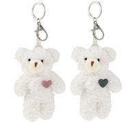 STOBOK 2 Pièces Pendentif Porte-clés Ours en Peluche Petit Ours Mini-Ours Porte-clés Animaux Porte-clés pour Sacs à Pendentif Ours Alliage Portefeuille Manquer Blanche Ours Gros