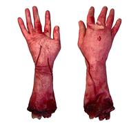 STOBOK 2pcs Terreur coupé sanglante Faux Bras Mains Horreur décoration d'halloween coupée Membres sanglants
