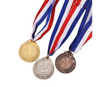 STOBOK 3pcs Vainqueur des Médailles avec Collier De Ruban Or Bronze Médailles De Style pour Les Académiques De Sport Toute Compétition