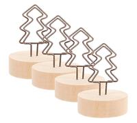 STOBOK 4pièces Support De Photo Bois Lot de Clips pour Numéros De Table Et Mémos Accessoire Décoratif De Bureau Porte-Photos Pratique Et Léger