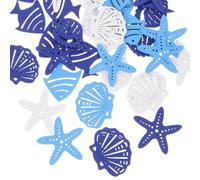 STOBOK 50 Pcs Style Marin Copeaux De Bois Inachevé Mini Poisson Forme Océan Mer Animaux Décoration Inachevé Découpes En Bois Vierges Nautique Bricolage Embellissement Découpes En