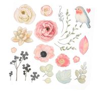 STOBOK 5feuilles Fleurs Et Oiseaux Thermocollants à Repasser Transferts Chaleur Pour T-shirts Décoration Patches Adhésifs Et Imaginatif