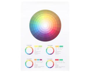 STOBOK Affiche Éducative Psychologie Des Couleurs Roue Des Couleurs Pour Étudiants Outil Identification Des Teintes Et Coordination Chromatique Poster Pour Artistes Et Designers