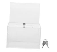 STOBOK Boîte à Dons Acrylique Transparente Seau De Collecte De Charité Avec Serrure Boîte à Suggestions Pour Enveloppes Et Lettres