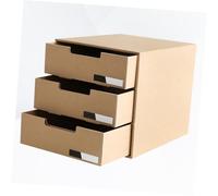 STOBOK Boîte De Rangement En Papier Kraft Organisateur Bureau à Tiroirs Tri Compartiments Rangement Documents Et Stationnaire