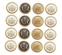 STOBOK Boutons Métalliques Décoratifs Style Britannique Pour Couture Et Diy, Lot De 16 Pièces En Alliage, Tailles 15mm/20mm/25mm, Accessoires Vestimentaires Unisexes Pour Vêtements Et Manteaux
