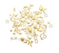 STOBOK Breloques Bijoux Cosmos en Alliage Doré 70 Pièces, Accessoires DIY Créatifs, Couleurs Délicates, pour Famille et Loisirs Créatifs, Fête et Création Bijoux Artisanaux