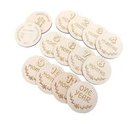 STOBOK Cartes de Croissance Mensuelles en Bois Naturel Unisexes pour Bébé et -né, 12 Pièces, Accessoires Photo Souvenir de Grossesse et Naissance, pour Album Photo Prénatal et Premières