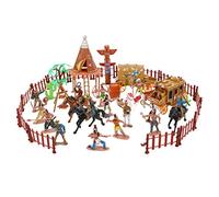 STOBOK Cowboys Et Indiens Jouets West West Cowboys Et Indiens Figurines en Plastique Jouez Défini des Modèles Indiens D Indiens Américains avec Cheval Tente pour Garçons Enfants