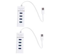 STOBOK Lot De 2 Hubs USB 4 Ports 480 Mbps Transfert Rapide Abs avec Indicateur LED pour 7/XP