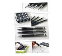 STOBOK Lot de 2 Stylos en Cristal Diamant Noirs Pointe Capacitive Ultra-réactive et Corps en Acier Inoxydable pour Écrans Tactiles et Tablettes, Design Élégant et Fin
