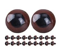 STOBOK Lot de 20 yeux de sécurité marron de 30 mm pour Amigurumi doudous, bricolage, yeux de poupée avec effet brillant pour animaux en peluche et animaux au crochet