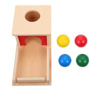 STOBOK Montessori Objekt Boîte de résistance en bois avec plateau et bois de boule, pour jouets et balles Montessori, K15ED236WB797V218SU, 25x12x8,8 cm.