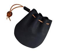 STOBOK Seau médiéval pour articles de monnaie, cartes de monnaie, étui de rangement en PU noir pour sacs d'identité vintage simples pour petites femmes, pochette pour pièces de monnaie, clés, hommes et banques, sacs à main, sac à main en cuir pour femme
