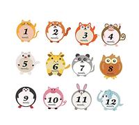 STOBOK Stickers Animaux Bébé Mois en Pvc 12pcs Autocollants Photo Adorables pour Décoration Chambre Bébé et Accessoires Baby Shower Pratiques