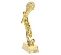STOBOK Trophée Microphone Doré Récompense De Compétition pour Garçon Fille Trophée Musical Décoratif pour Concours De Chant Et Célébrations