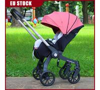 STOCK ue 4 in1 bébé poussette multifonctionnel nouveau-né landau pliable panier type siège léger voyage landau siège d'auto Pink